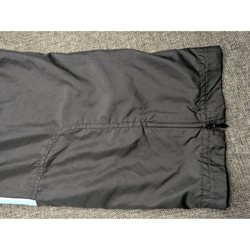 Adidas Track Jogger Y2K Pants Medium Men Black Baggy Striped Windbreaker Gym - Picture 6 of 8